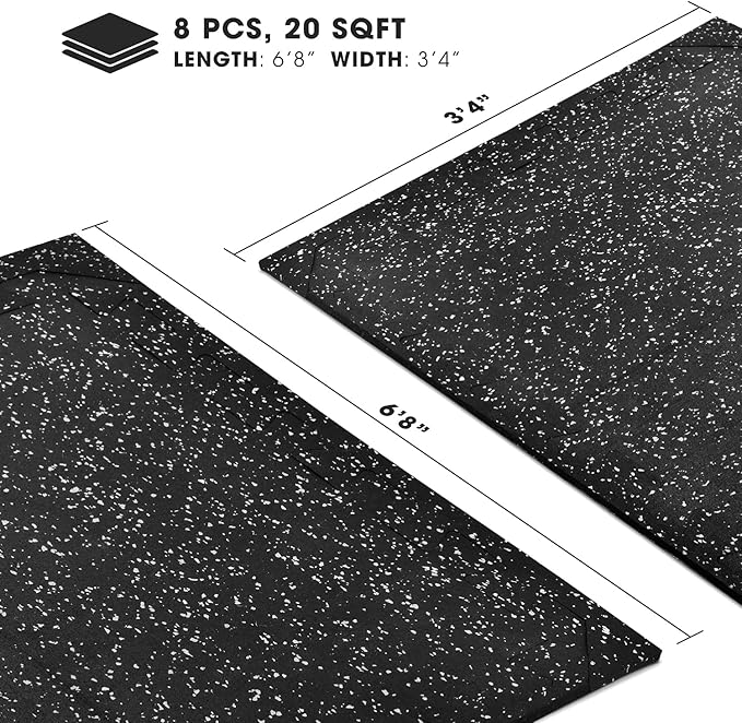 Yes4All Rubber Gym Flooring for Home Gym 0.56" Thick