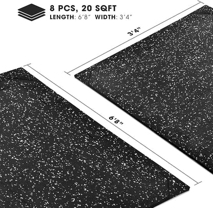 Yes4All Rubber Gym Flooring for Home Gym 0.56" Thick