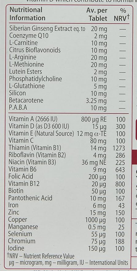 Wellman Vitabiotics 50+ Advanced Vitamin and Mineral Supplement 30 Tablets