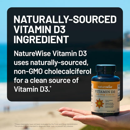 NatureWise Vitamin D3 5000iu  1 Year Supply for Immune Support, Healthy Muscle Function, and Bone Health - Non-GMO, Gluten Free in Organic Extra Virgin Olive Oil, , 360 Count