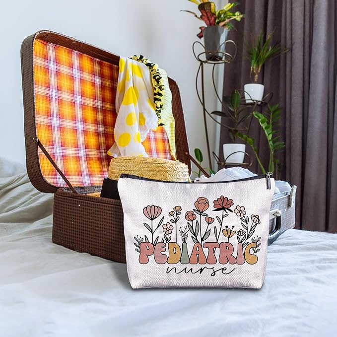 Pediatric Nurse Cosmetic Bag - Appreciation Gift for Birthdays, Nurses Day, Graduation - Makeup Bag