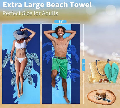 4 Pack Lightweight Thin Beach Towel Oversized 71"x32"
