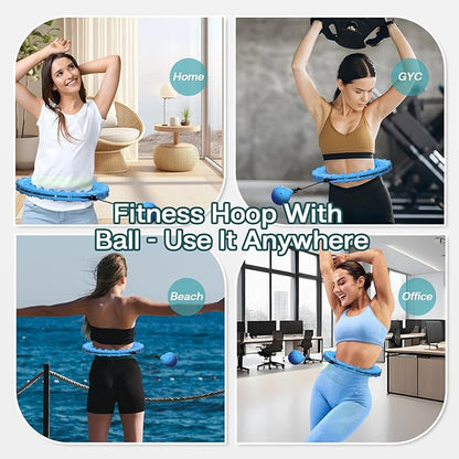 Weighted Infinity Fitness Hoop for Adult Weight Loss 2 in 1 Smart 27 Detachable