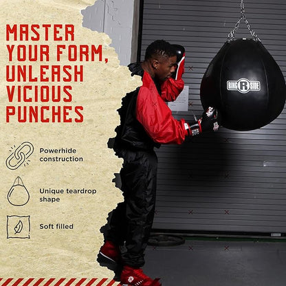 Ringside Body Snatcher Heavy Bag, Soft-Filled, Synthetic Leather Punching Bag for Boxing, MMA, Muay Thai, and More, Includes Heavy-Duty Chain and S-Hooks Connections, 65 Pounds, 22" x 24"