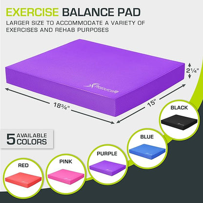 ProsourceFit Exercise Balance Pad – Cushioned Non-Slip Foam