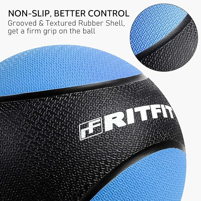 RitFit Weighted Medicine Ball - Non-Slip Rubber Shell