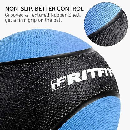 RitFit Weighted Medicine Ball - Non-Slip Rubber Shell