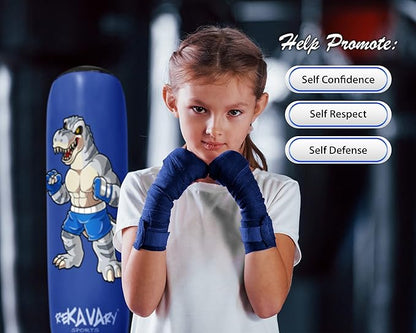 Punching Bag for Kids - 5' 3" Tall and Stable - Ninja Kids Inflatable Punching Bag Combo Kit with Kids Boxing Gloves, a Pump and Repair Kit. Boxing Bag for Immediate Bounce Back