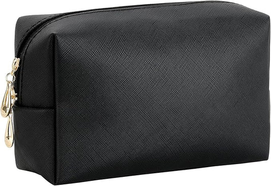 HAOGUAGUA Makeup Bag Pouch Purse Organizer Waterproof Travel Cosmetic Organizer for Women Girl Medium Size (Black)