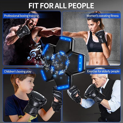 Music Boxing Machine, Wall Mount Punching Bag With Gloves, Bluetooth Target for Kids Adult, Workout Equipment for Home, Office, Gym