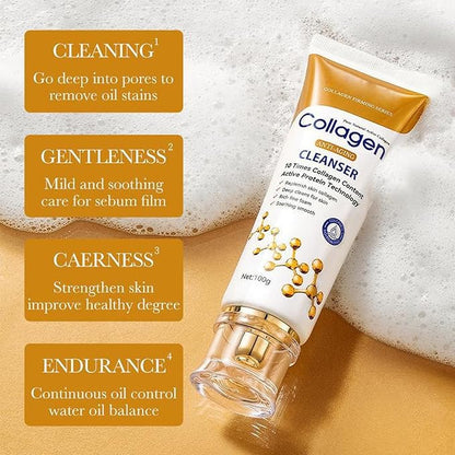Collagen Skin Care Set, 6Pcs Anti Aging Face Care Sets for Women, Firming Skin, Shrink Pores, Smooth Wrinkles, Hydrating Skin Care Set Include Serum Face Cream Eye Cream Toner Cleanser Facial Mask1