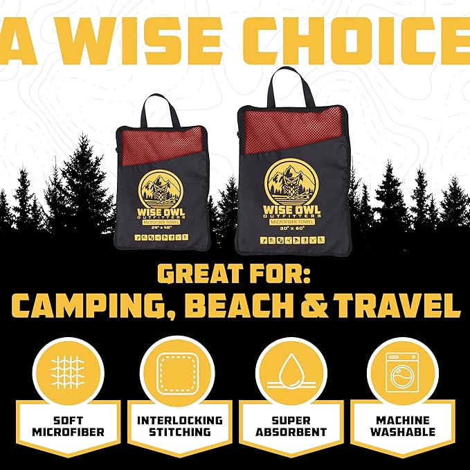 Wise Owl Outfitters Camping Towel - Camping Accessories