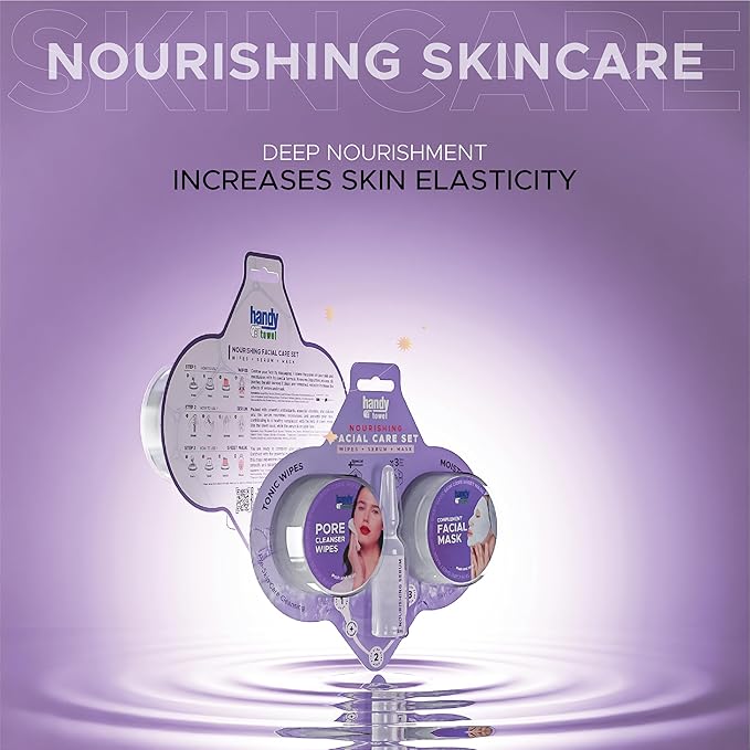 Handy Towel 3-Step Nourishing Facial Care Set, Rejuvenation Essentials Face Kit, Aloe Vera with Hyaluronic Acid, Nourishing Glow Capsule Skin Care Solution, 3 in 1 Purify+Nourish+Revive Beauty Set