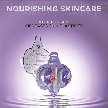 Handy Towel 3-Step Nourishing Facial Care Set, Rejuvenation Essentials Face Kit, Aloe Vera with Hyaluronic Acid, Nourishing Glow Capsule Skin Care Solution, 3 in 1 Purify+Nourish+Revive Beauty Set