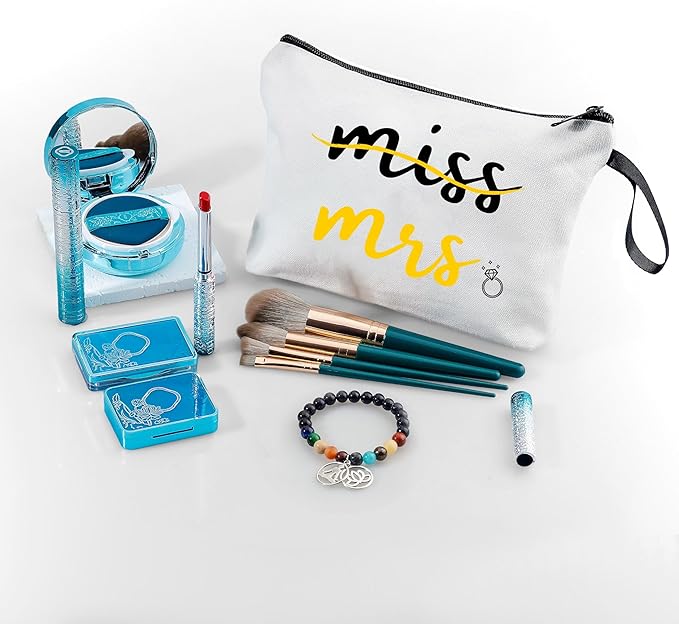 Wedding Gifts,Mrs Makeup Bag,Engagement Gifts for Daughter,Bachelorette Party,Bride Make Up Pouch,Bachelorette Gifts for Bride,Wedding Registry Gifts,Gifts for Newly Engaged Couples