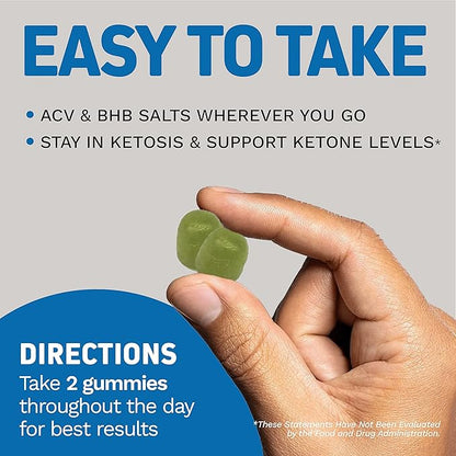 Herbtonics Keto Apple Cider Vinegar Gummies | Digestion & Detox | GLP-1 Support | Sugar Free BHB Advanced Formula for Keto Support - Raw ACV with The Mother - 60 Vegan ACV Gummies