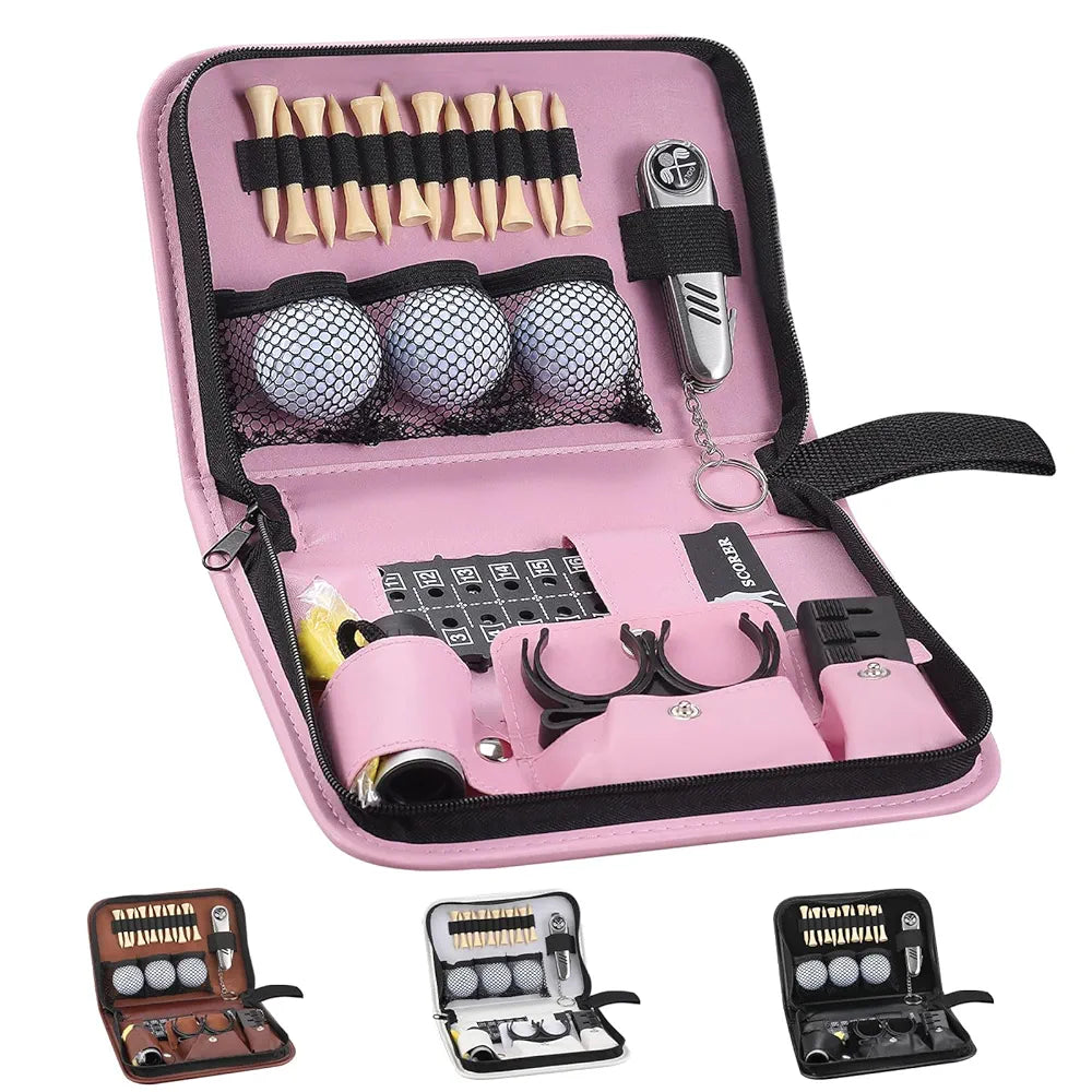 Golf Gifts for Men and Women,Golf Accessories Set with Hi-End Case,Golf Balls,Golf Tees,Golf Multifunctional Divot Tool,Rangefinder Golf Brush,Golf Scorer，Golf Ball Clamp