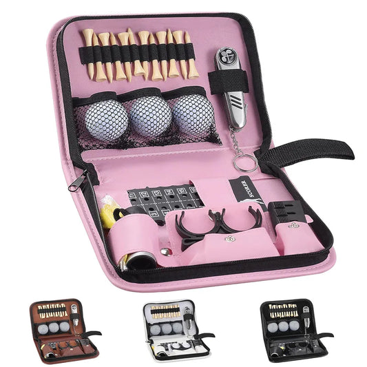 Golf Gifts for Men and Women,Golf Accessories Set with Hi-End Case,Golf Balls,Golf Tees,Golf Multifunctional Divot Tool,Rangefinder Golf Brush,Golf Scorer，Golf Ball Clamp