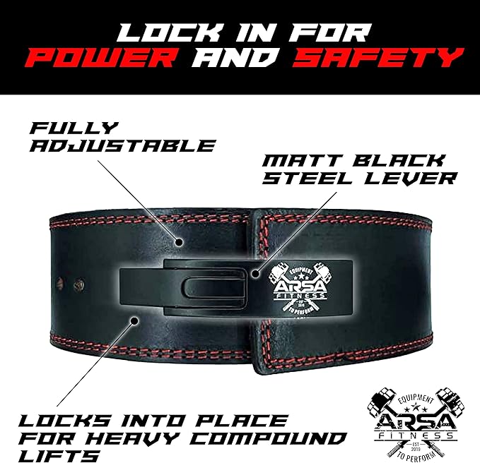 Arsa Fitness Weightlifting Adjustable Lever Belt for Men 10MM Thickness 4" Width