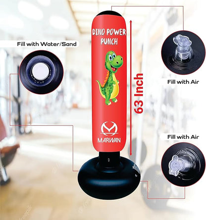 Durable Inflatable Kids Punching Bag for Karate and Boxing – Bounce-Back Martial Arts Bag for Boys and Girls, Great Birthday Gift to Relieve Energy and Build Skills for Boys Ages 4-12