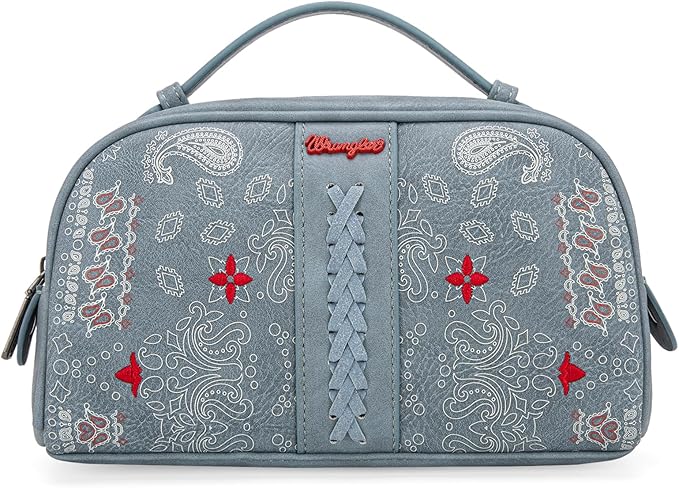 Wrangler Makeup Pouch Bag Mini Western Toiletry Purse Cosmetic Organizer Paisley Travel Pouch for Women