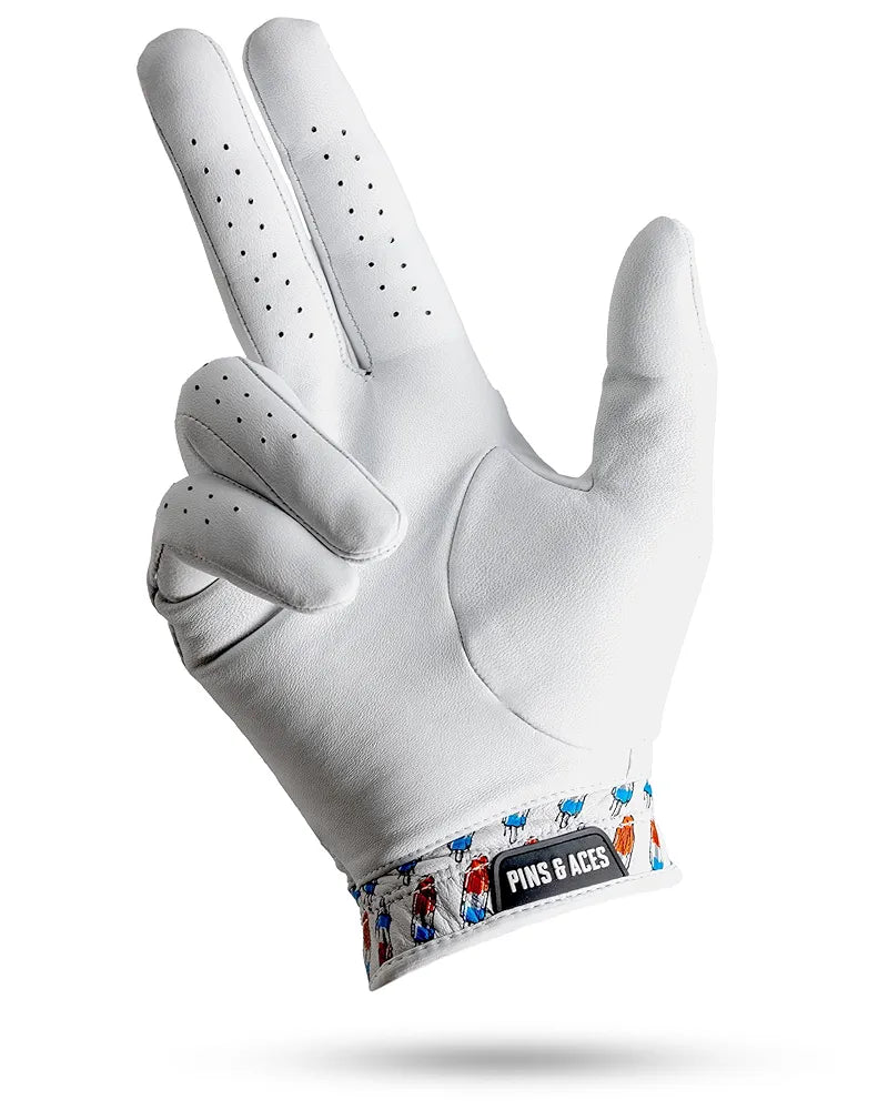 Pins & Aces - Rocket Pop Golf Glove Design - Premium AAA Cabretta Leather, Long-Lasting Durable Tour Glove for Men or Women - Premium Leather Golf Glove Left & Right Hand