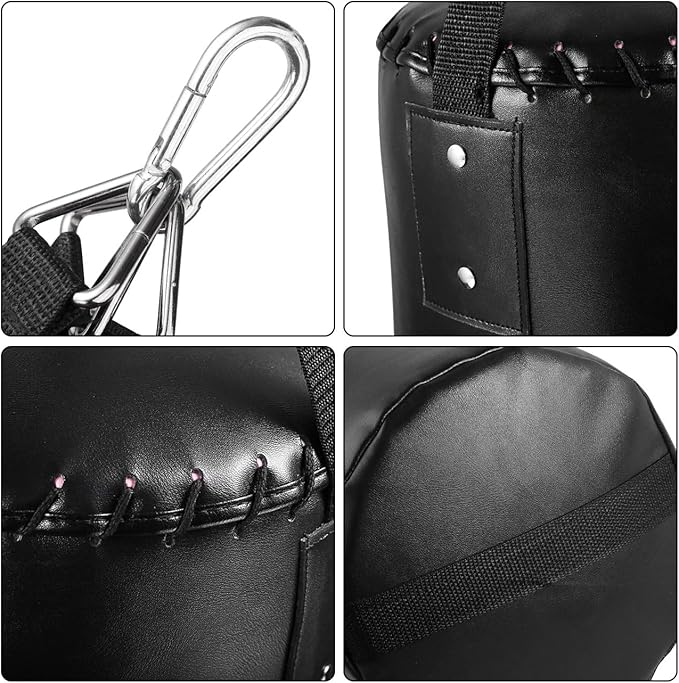 Aoneky Leather Unfilled Punching Bag for Beginners - Karate Kicking Bag, Small Hanging Boxing Bag, Mini Kickboxing Bag