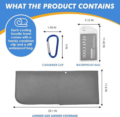 4 Pack Cooling Hoodie Towels for Neck and Face 50 Sun