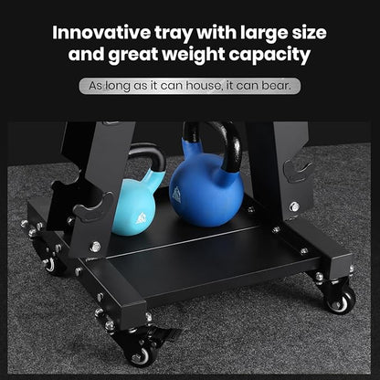 LIONSCOOL Premium Solid Steel Dumbbell Rack Stand Only, A-Frame Portable Weight Storage Organizer with Optional Tray and Wheels, Perfect for Home Gym Fitness Storage (200LBS/300LBS/700LBS Weight Capacity Available)