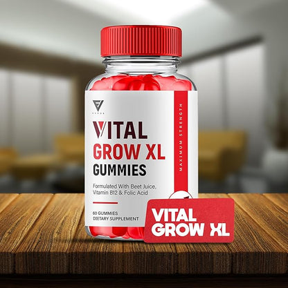 Vital Grow XL Gummies, Vital Grow XL Advanced Performance and Overall Daily Health Support Supplement, VitalGrow XL Maximum Strength 1000mg Wellness Supplement Formula (60 Gummies)
