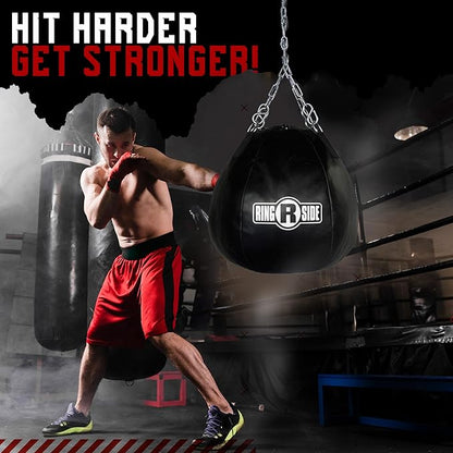 Ringside Body Snatcher Heavy Bag, Soft-Filled, Synthetic Leather Punching Bag for Boxing, MMA, Muay Thai, and More, Includes Heavy-Duty Chain and S-Hooks Connections, 65 Pounds, 22" x 24"