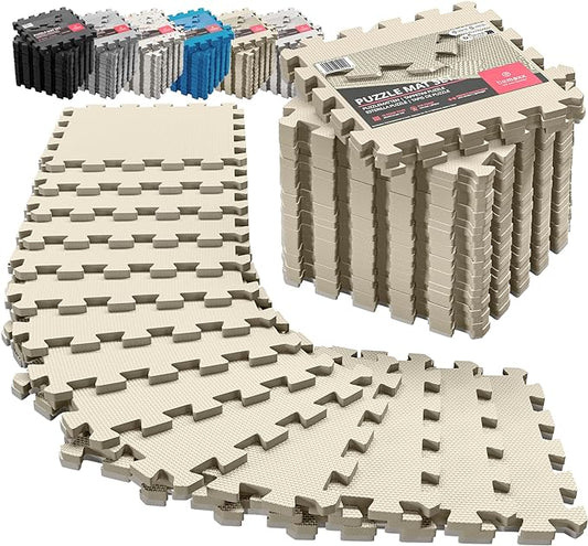 Gym Flooring Set - Interlocking EVA Soft Foam 18 Pieces