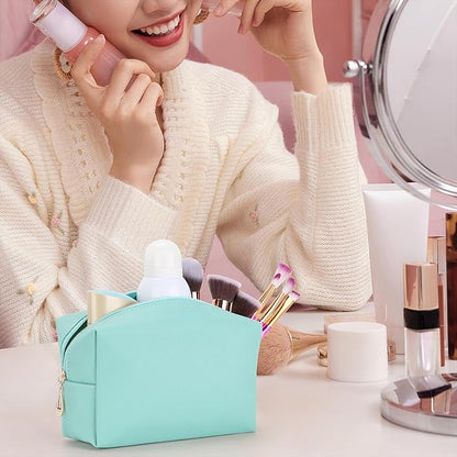 HAOGUAGUA Makeup Bag Pouch Purse Organizer Waterproof Travel Cosmetic Organizer for Women Girl Medium Size (Green-1pcs)
