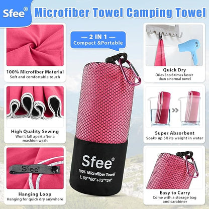 Sfee 2 Pack Microfiber Travel Towel