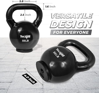 Yes4All Kettlebells Rubber Base (10-65 lbs)