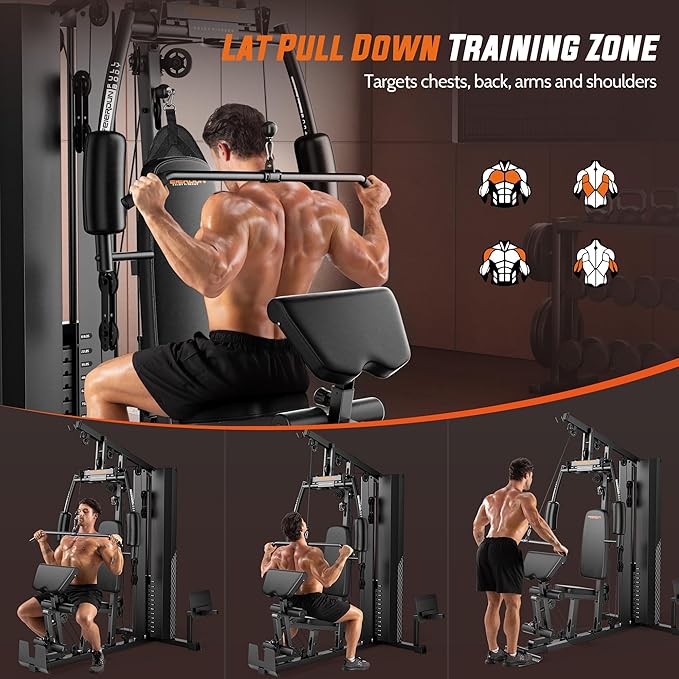 Home Gym with 154LBS Weight Stack