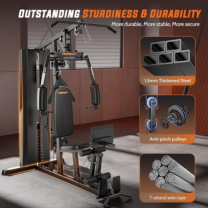 Home Gym with 154LBS Weight Stack