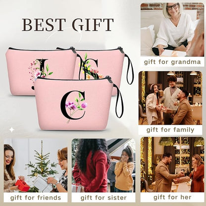 SEAMOON Birthday Thank You Appreciation Monogrammed Gifts for Mom Aunt Teacher Sister Friend Coworkers Bride Bridesmaid Makeup Cosmetic Bag with Mirror Mothers Day Christmas Graduation C
