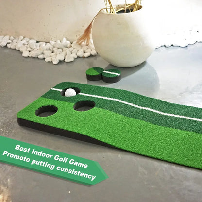 Foldable Chipping Net and Mat & Portable 3 Holes Putting Mat