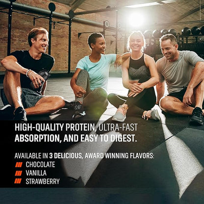 DL 100% Pure Whey Protein + Collagen + Magnesium | 43g. Protein & Essential BCAA´s | Muscle Gain, Recovery & Nutrient delivery | Low Fat Protein | Quik & Easy Mixing | 2.20lb (1KG, Chocolate)