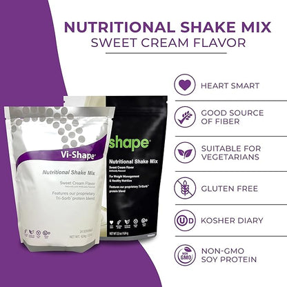 Vi-Shape Nutritional Shake Mix Sweet Cream Flavor | 22oz (1 Bag, 24 Servings)