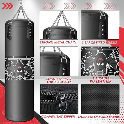 Punching Bag for Kids, 2.7FT Hanging Boxing Bag with Boxing Gloves, Kids Boxing Set Kickboxing Bag for Youth Boxing Karate Muay Thai Kick Taekwondo Training