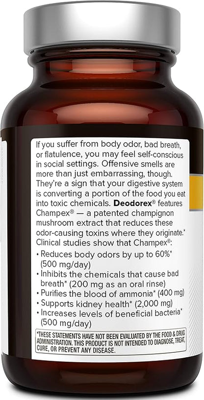 Quality of Life - Detoxification Support - Fight Bad Breath and Body Odor - Deodorex - 60 Vegicaps
