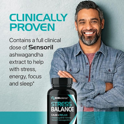 Calming Cortisol Supplement for Stress Management - Mood Support Supplement with Clinically Studied Magnesium and Sensoril Ashwagandha for Men & Women for Relaxation and Cortisol Support (1 Month)