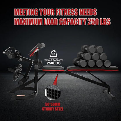Signature Fitness Multifunctional Workout Station Adjustable Workout Bench 800-Pound Capacity