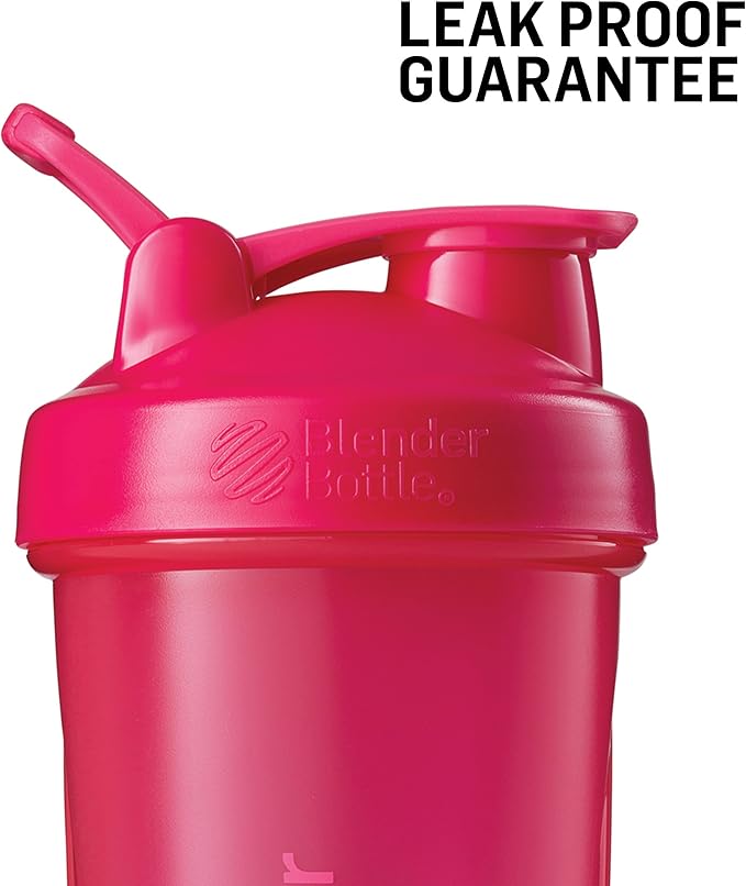 BlenderBottle Classic Shaker Bottle Perfect for Protein Shakes and Pre Workout, 28-Ounce (2 Pack), Clear/Black