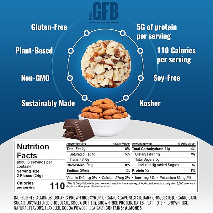 The Gluten Free Brothers Gluten Free Protein Bites Variety Pack – Non GMO, Soy Free, Vegan – Snack Size Plant Based Protein Energy Balls, 4 Oz (6 Count)