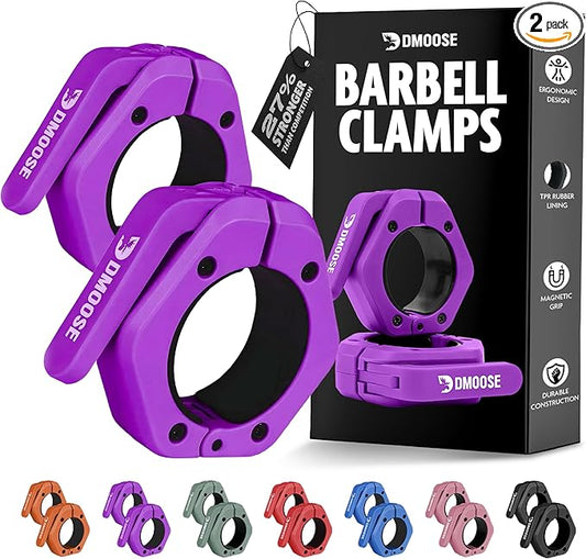DMoose Barbell Clips (Pair) - Quick Release Olympic 2" Barbell