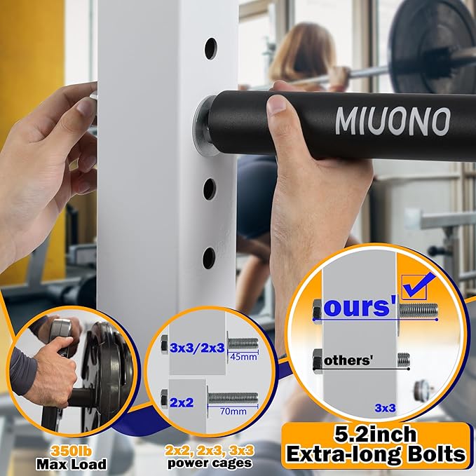 Weight Plate Holder, Power Rack Attachments Squat Rack Weight Plate Holder Storage for 2 inch Olympic Plates, Universal Fit 2x2, 2x3, 3x3 Power Cage, 1"and 5/8" Hole Compatible
