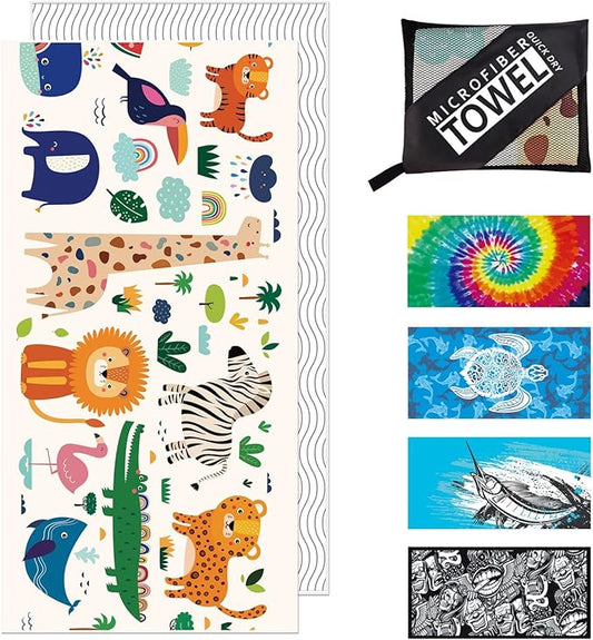 Beach Towel - Microfiber Beach Towels(63" x 32" 1Pcs) -